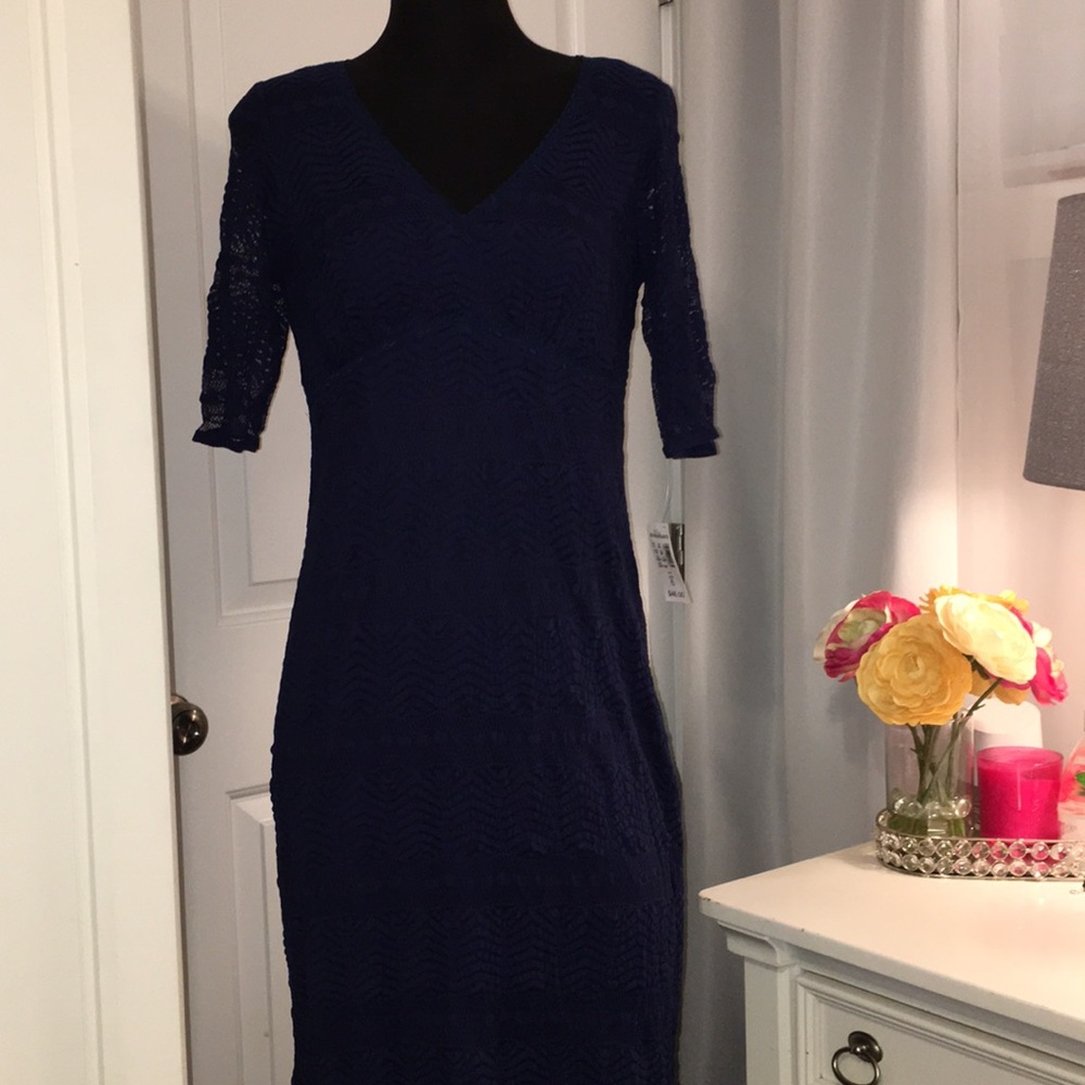 New! dressbarn Navy Lace Dress